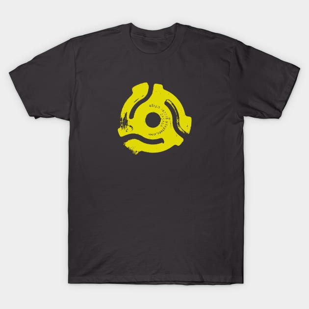 45 RPM Vinyl Record Spacer T-Shirt by Spindriftdesigns